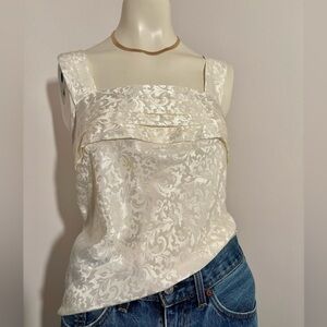 Vintage 1960s era Lucie Ann Elegant Cream Sleeveless Top